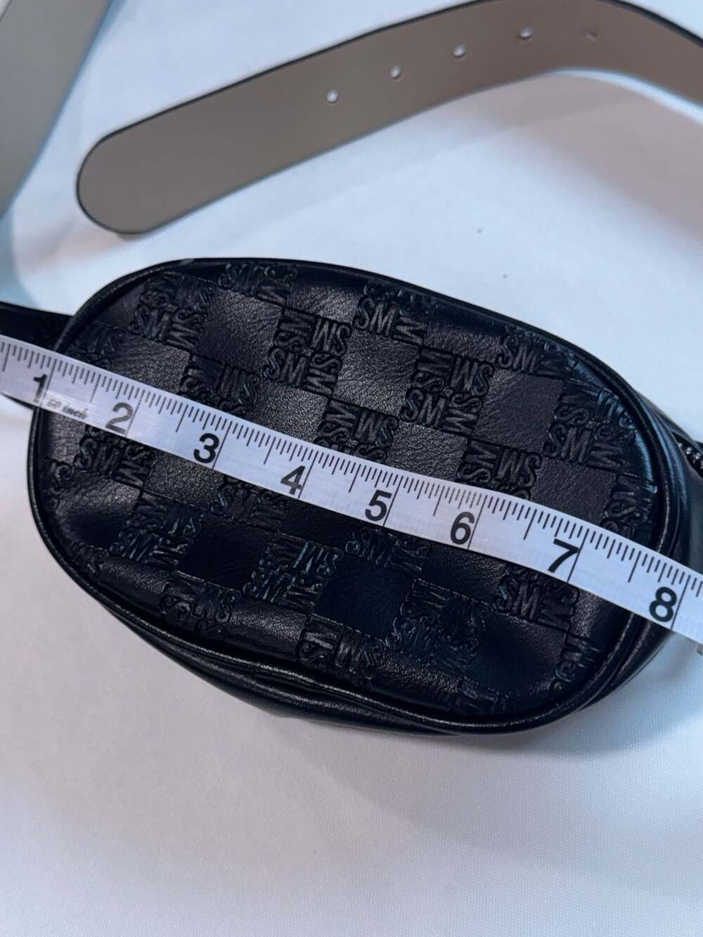 Steve Madden Black Monogram Belt Bag Detachable Fanny Pack Y2K Waist Bag - Picture 3 of 12